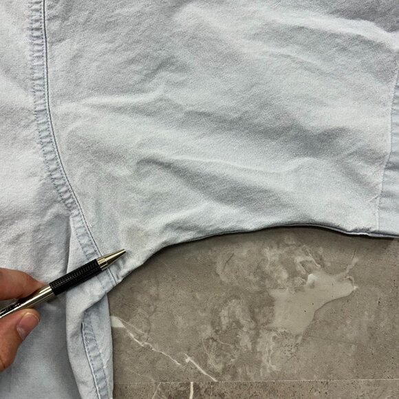 Vintage Harley Davidson Denim Shirt Mens XL Graphic Short Sleeve Button Up Eagle - Picture 7 of 11